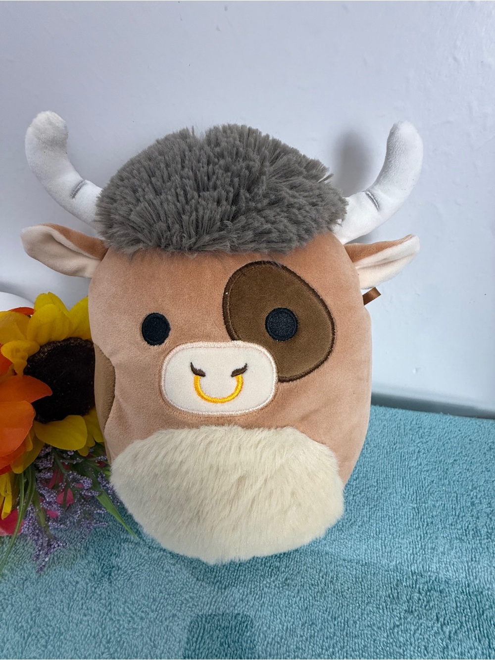 Squishmallows Tan and Cream Plush Bull
